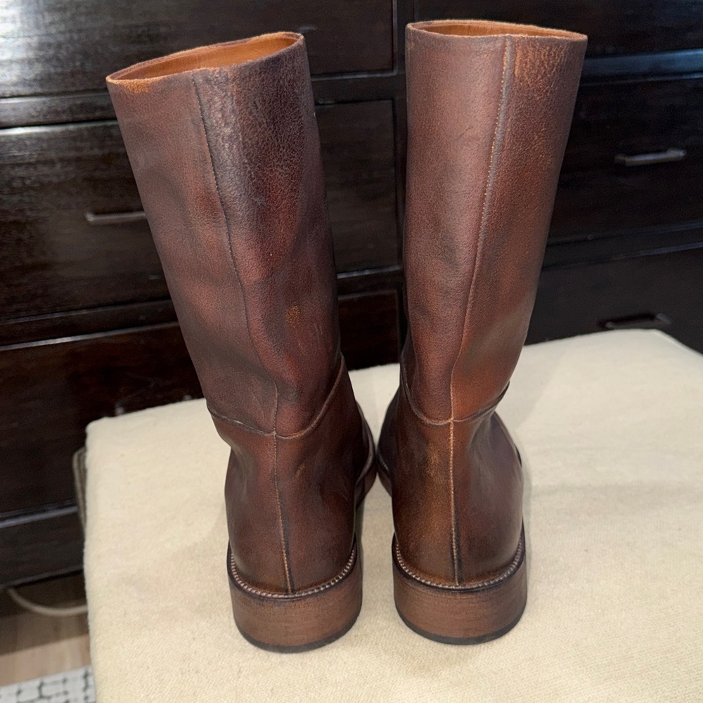 Marsell Tubetto Brown Leather Mid-Calf Women's Boots - Picture 4 of 10